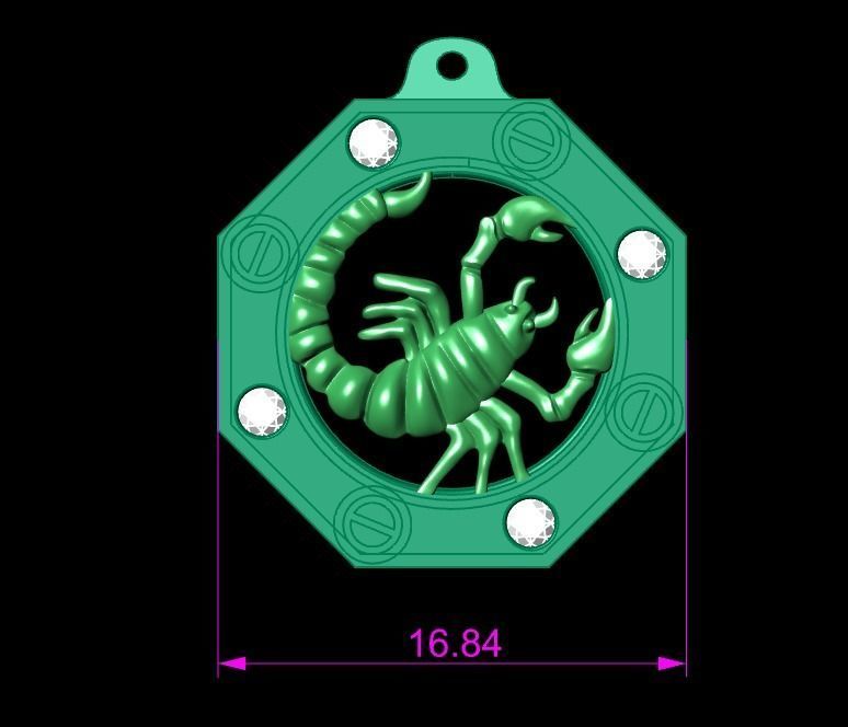 Scorpio Zodiac Pendant 3D print model_1