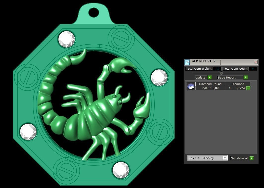 Scorpio Zodiac Pendant 3D print model_3