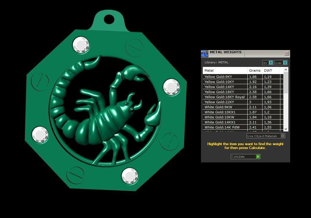 Scorpio Zodiac Pendant 3D print model_4