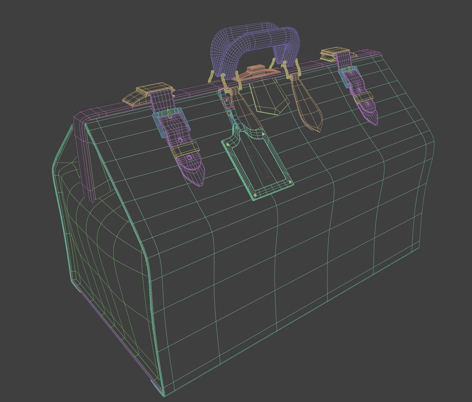 Suitcase from the 40s 3D model_4
