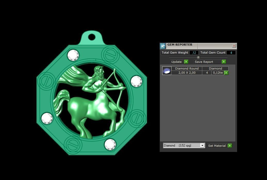 Sagittarius Zodiac Pendant 3D print model_3