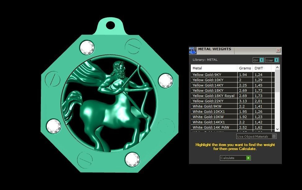 Sagittarius Zodiac Pendant 3D print model_4