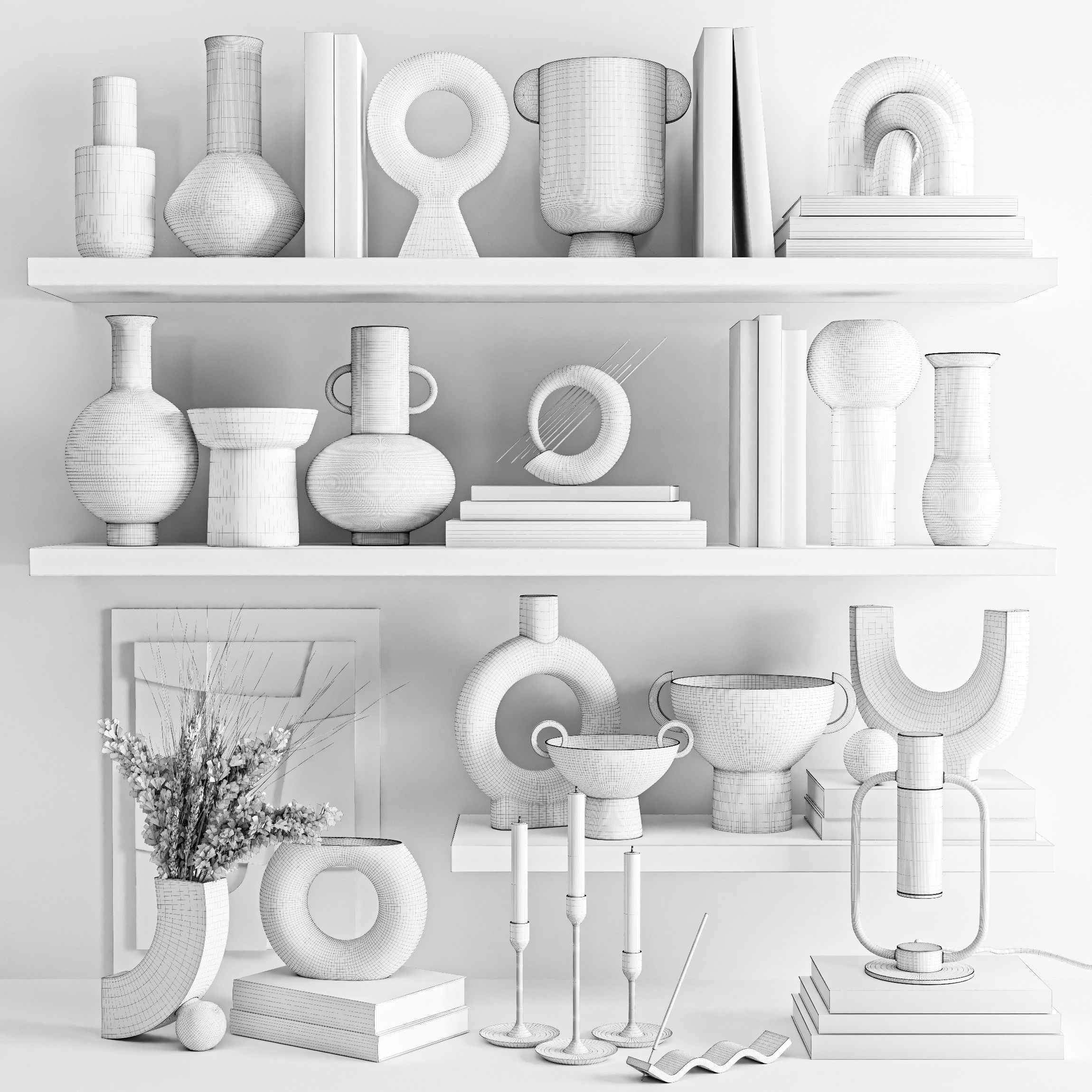Decorative set 3D model_4