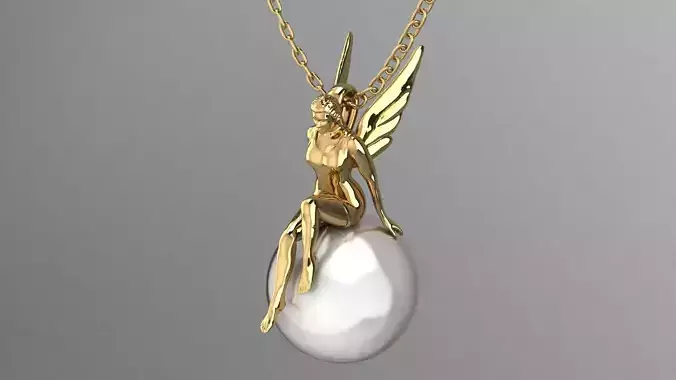 angel pearl pendant 3D print model