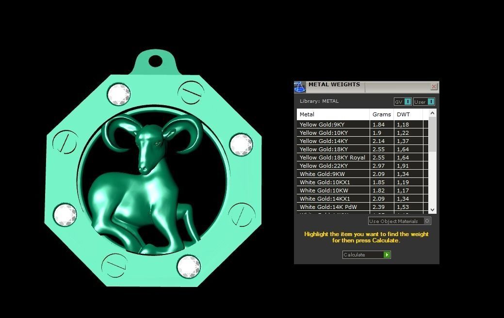 Capricorn Zodiac Pendant 3D print model_4