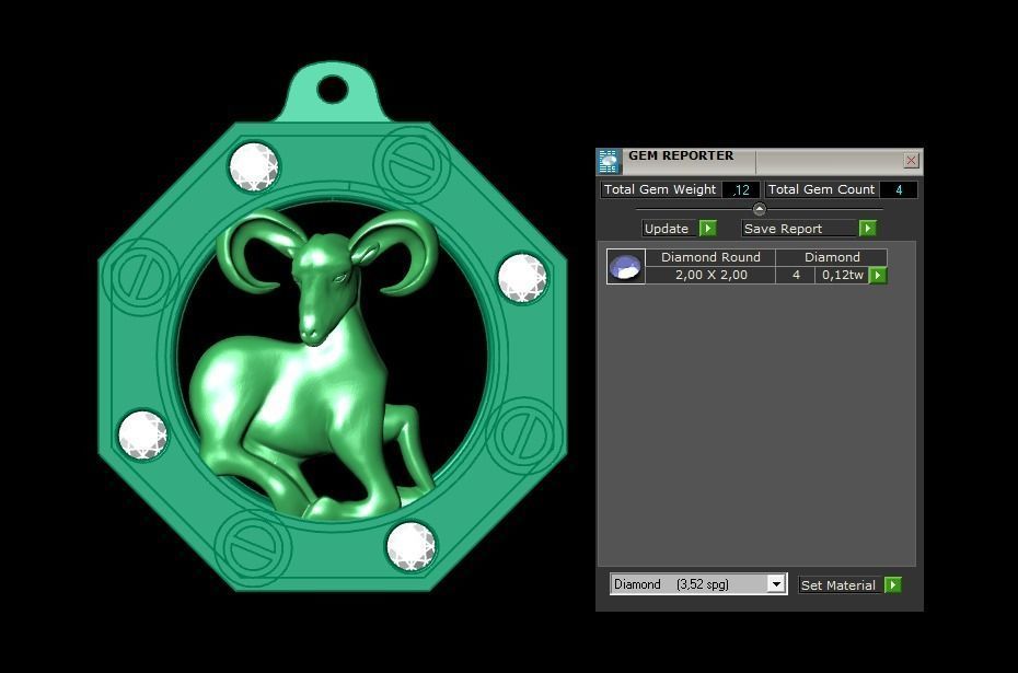Capricorn Zodiac Pendant 3D print model_3