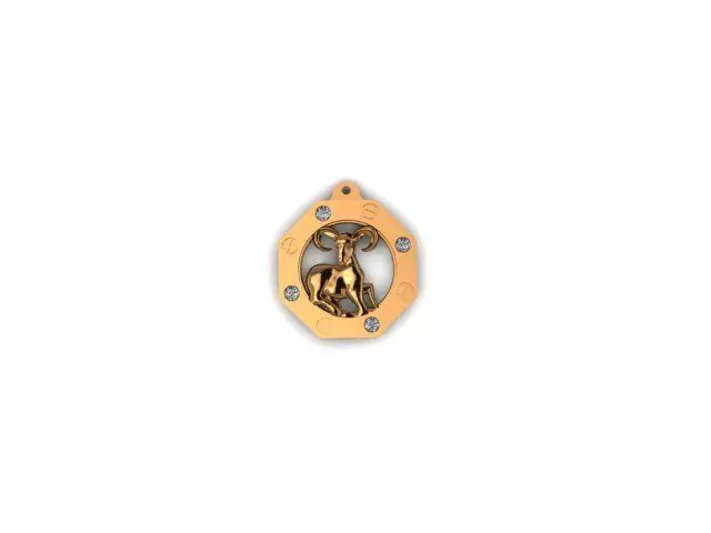 Capricorn Zodiac Pendant 3D print model_0