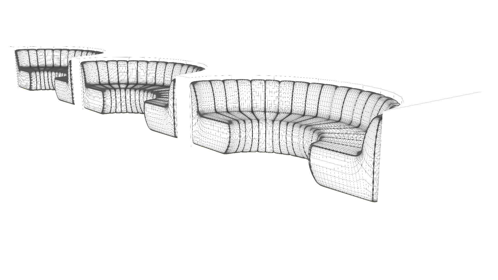 Restaurant Sofa 3D model_4