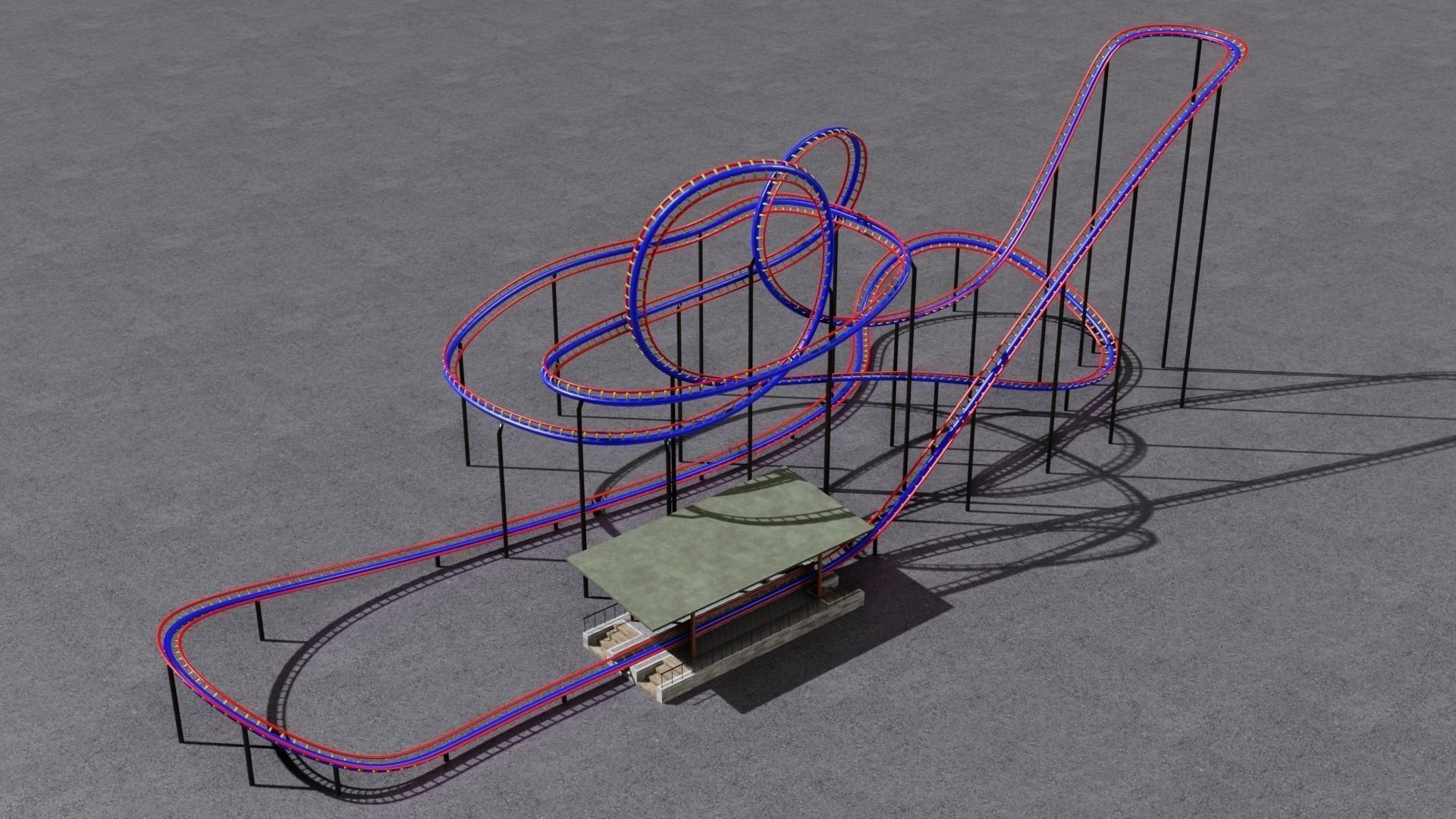 FOUR ROLLERCOASTER 3D Model Collection_46