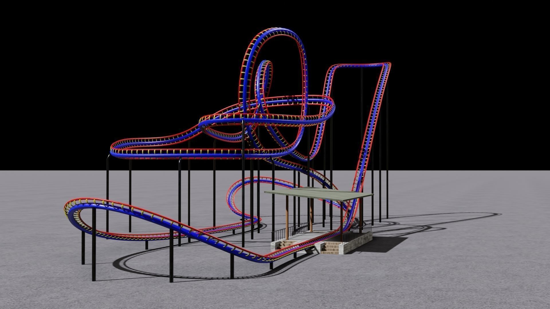 FOUR ROLLERCOASTER 3D Model Collection_29