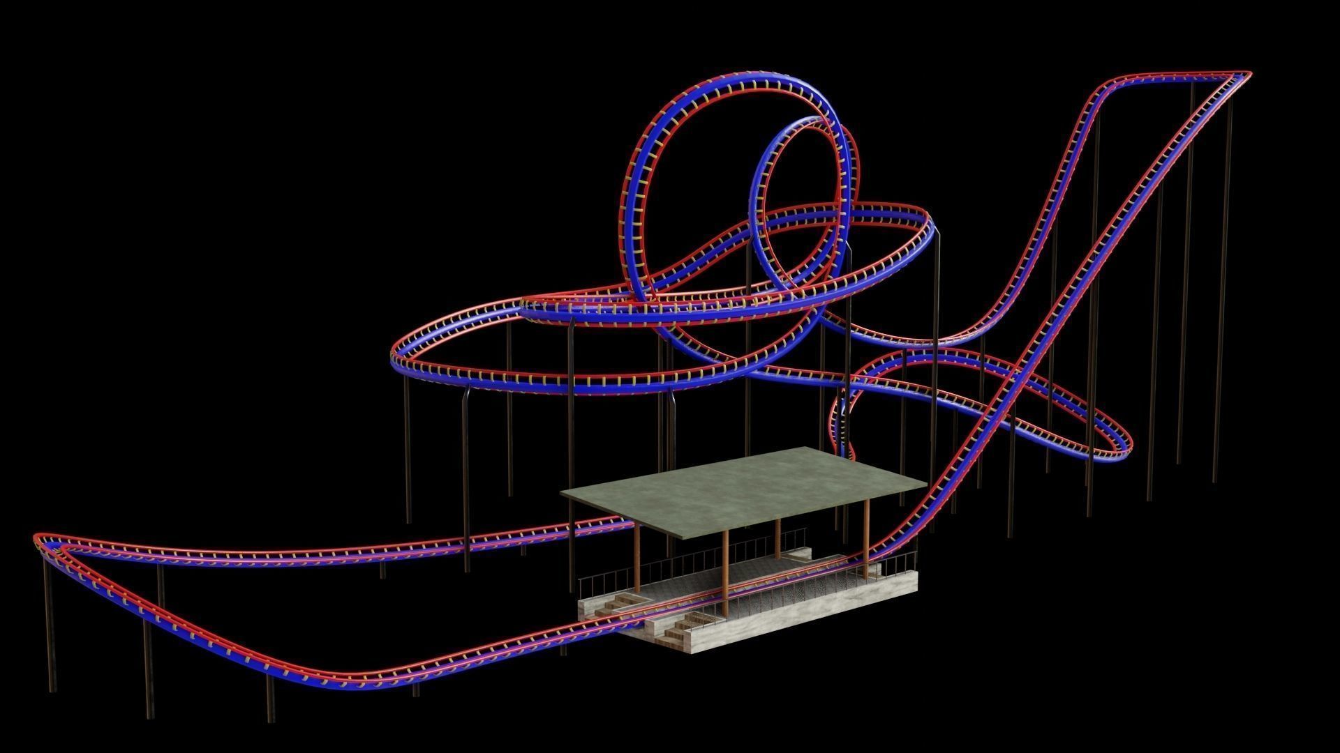 FOUR ROLLERCOASTER 3D Model Collection_34