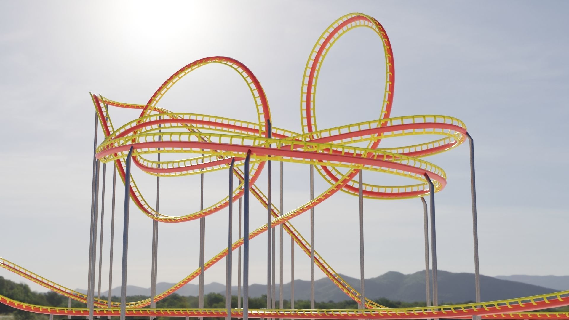 FOUR ROLLERCOASTER 3D Model Collection_17