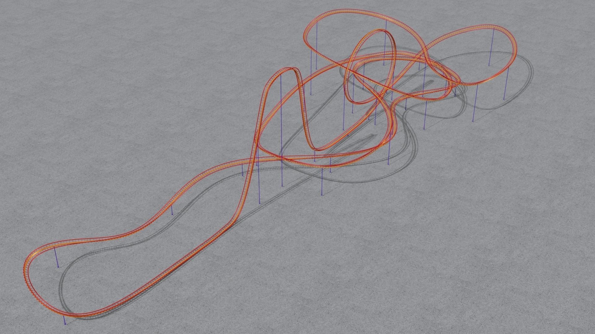 FOUR ROLLERCOASTER 3D Model Collection_30