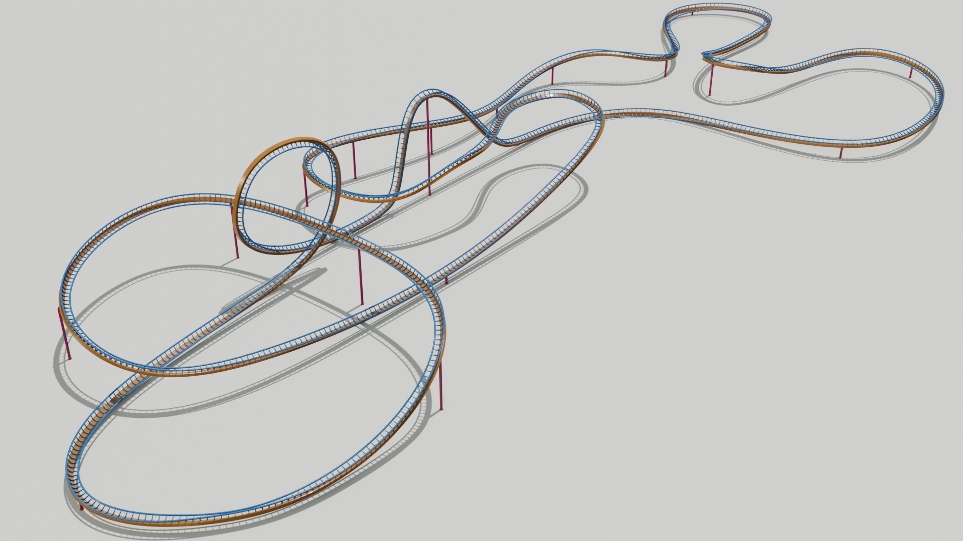 FOUR ROLLERCOASTER 3D Model Collection_11