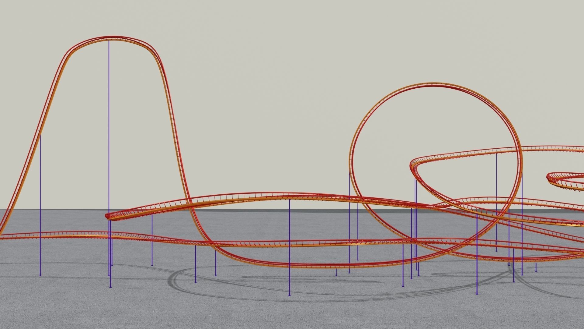 FOUR ROLLERCOASTER 3D Model Collection_25