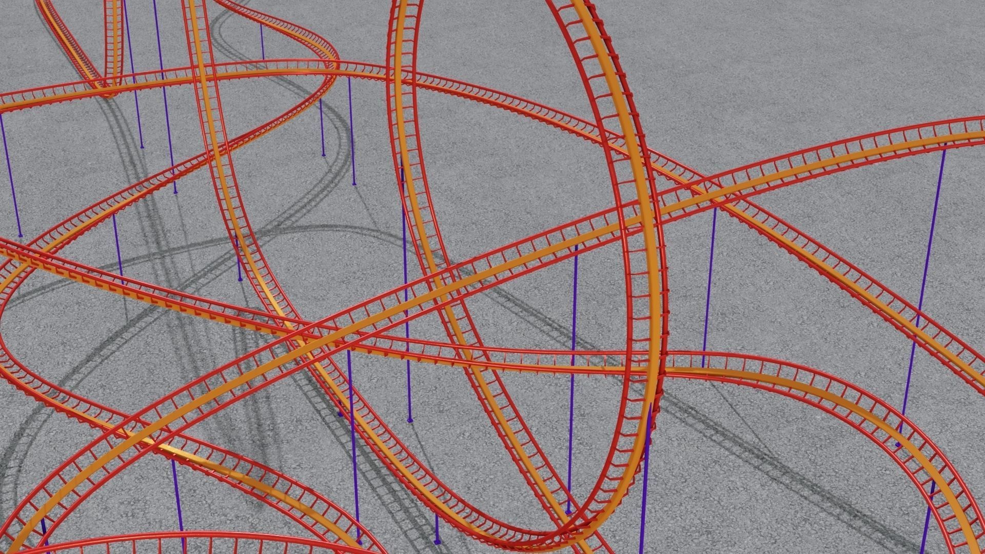 FOUR ROLLERCOASTER 3D Model Collection_32