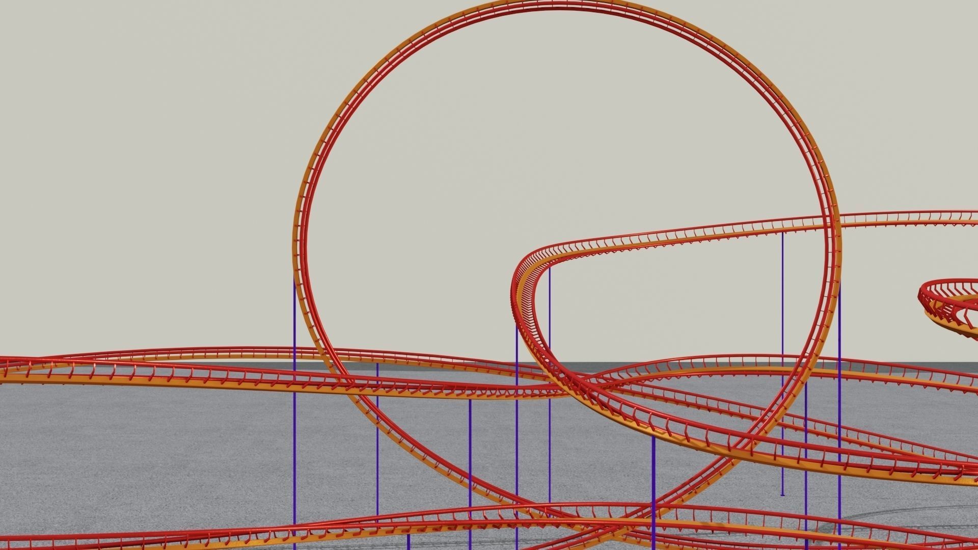 FOUR ROLLERCOASTER 3D Model Collection_27