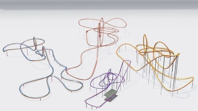 FOUR ROLLERCOASTER 3D Model Collection