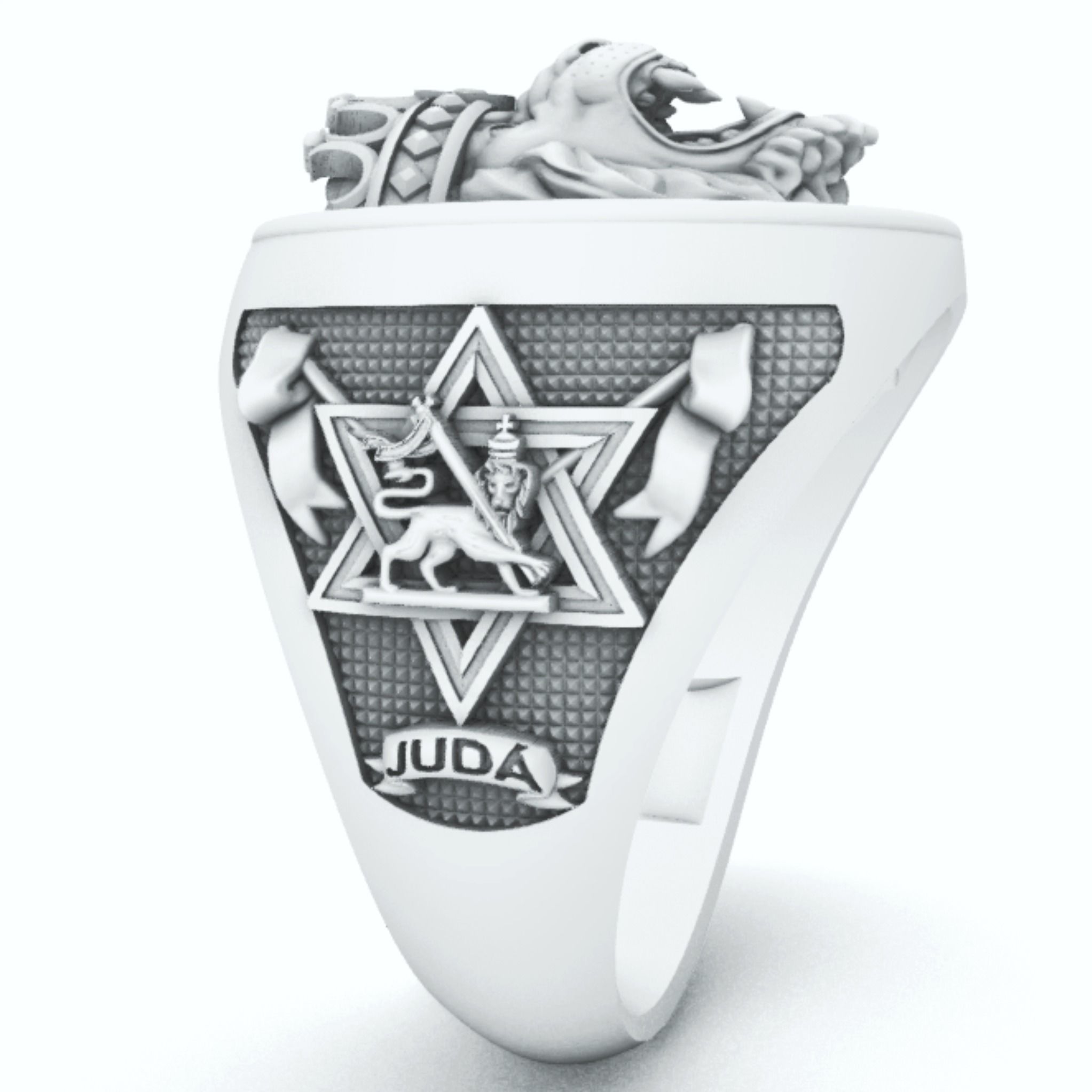 Lion of Judah Ring Leao de Juda 3D Print Model 3D print model_14