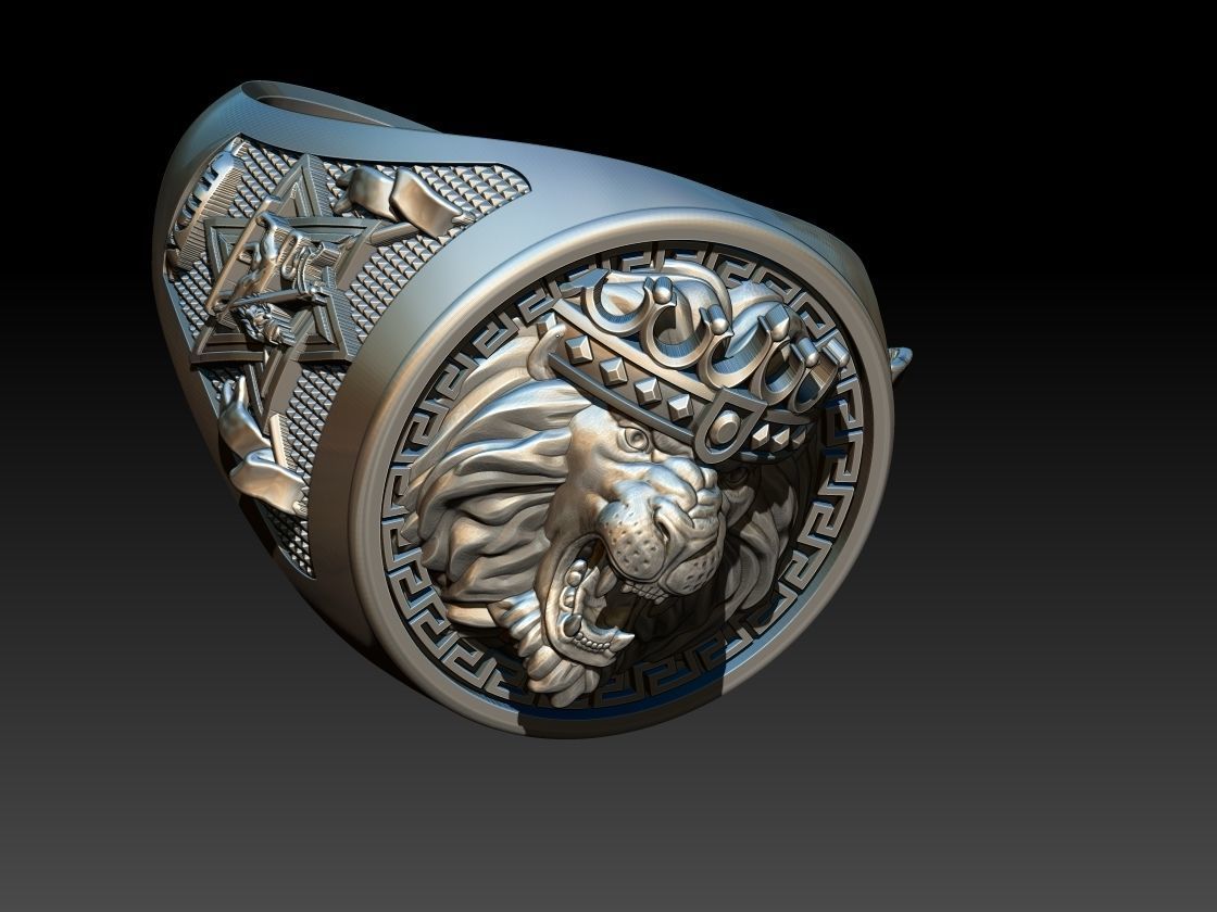 Lion of Judah Ring Leao de Juda 3D Print Model 3D print model_9