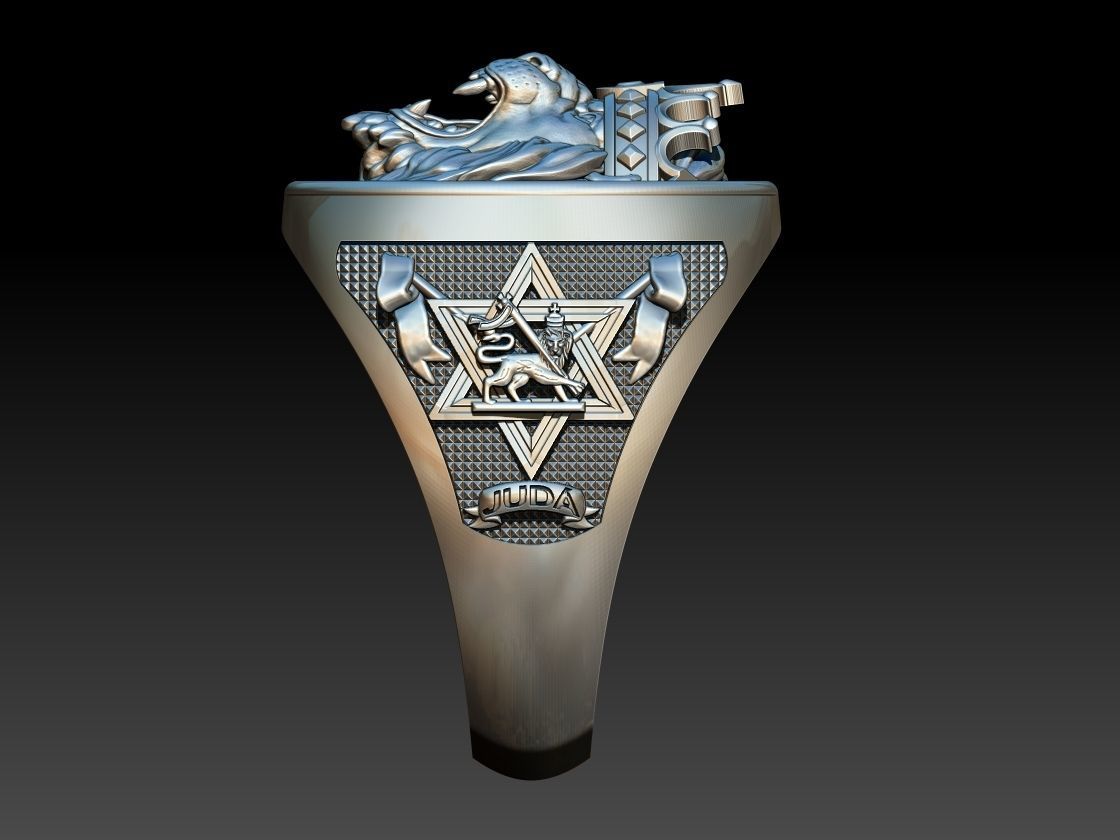 Lion of Judah Ring Leao de Juda 3D Print Model 3D print model_4