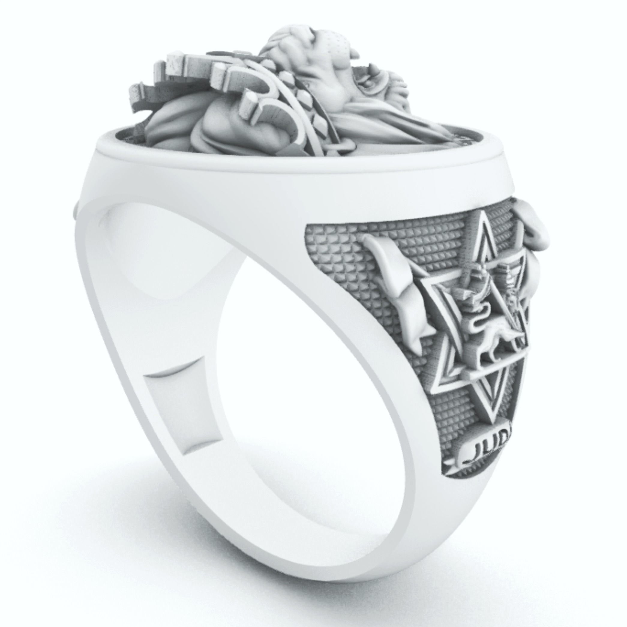 Lion of Judah Ring Leao de Juda 3D Print Model 3D print model_15