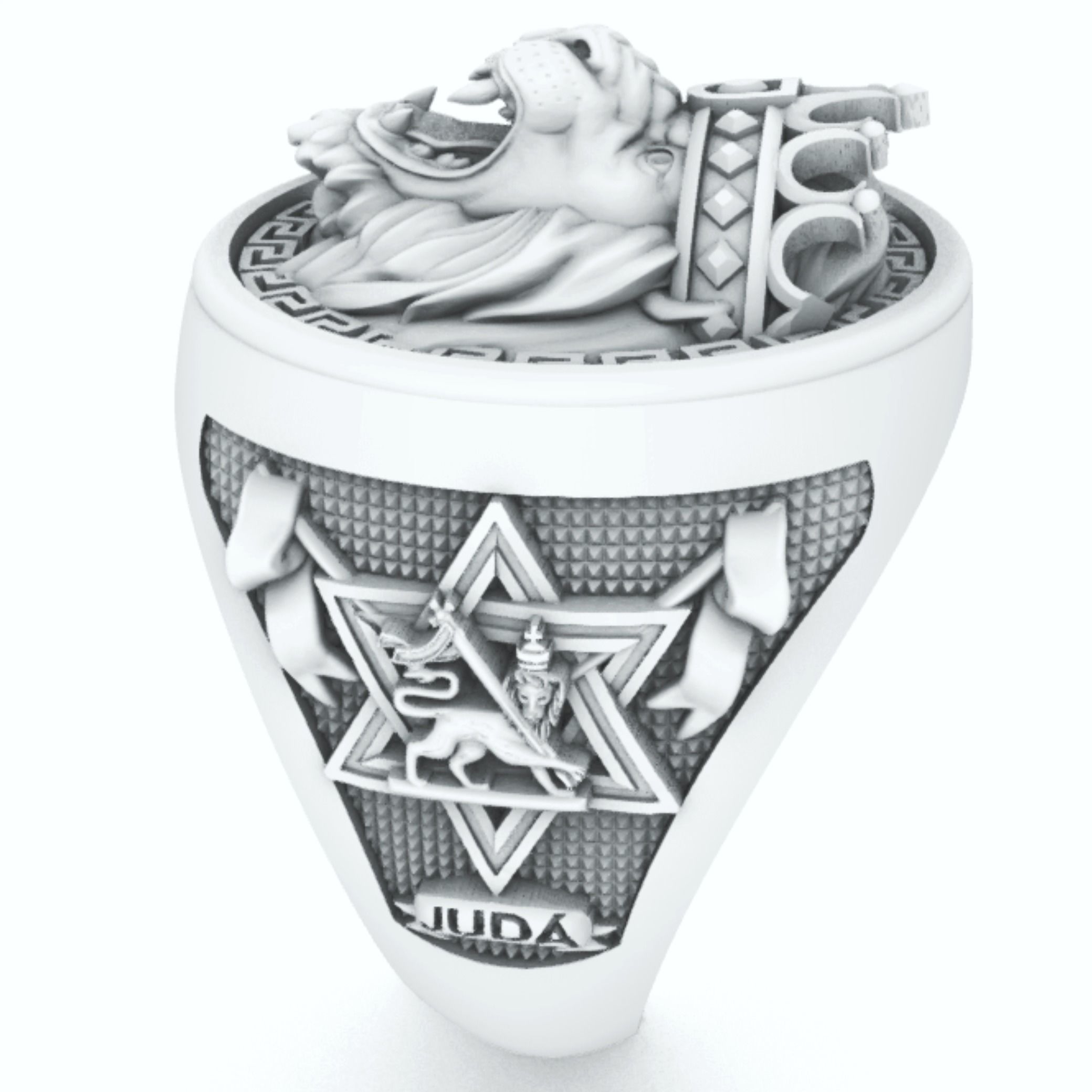 Lion of Judah Ring Leao de Juda 3D Print Model 3D print model_16