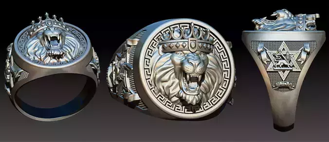 Lion of Judah Ring Leao de Juda 3D Print Model 3D print model