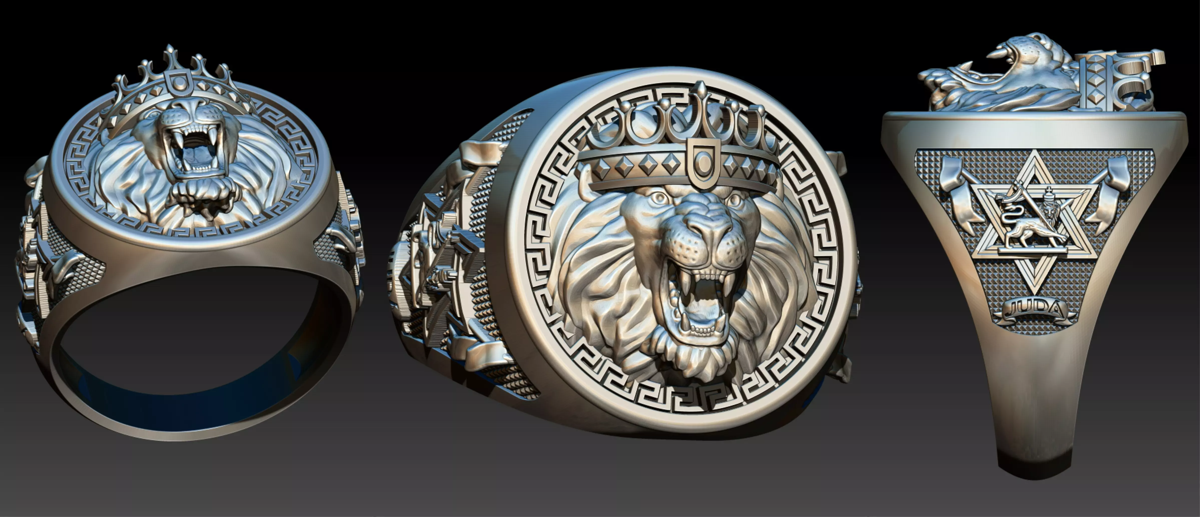 Lion of Judah Ring Leao de Juda 3D Print Model 3D print model_0