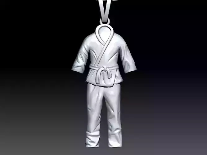 karate dress pendant Sculpture jewelry gold