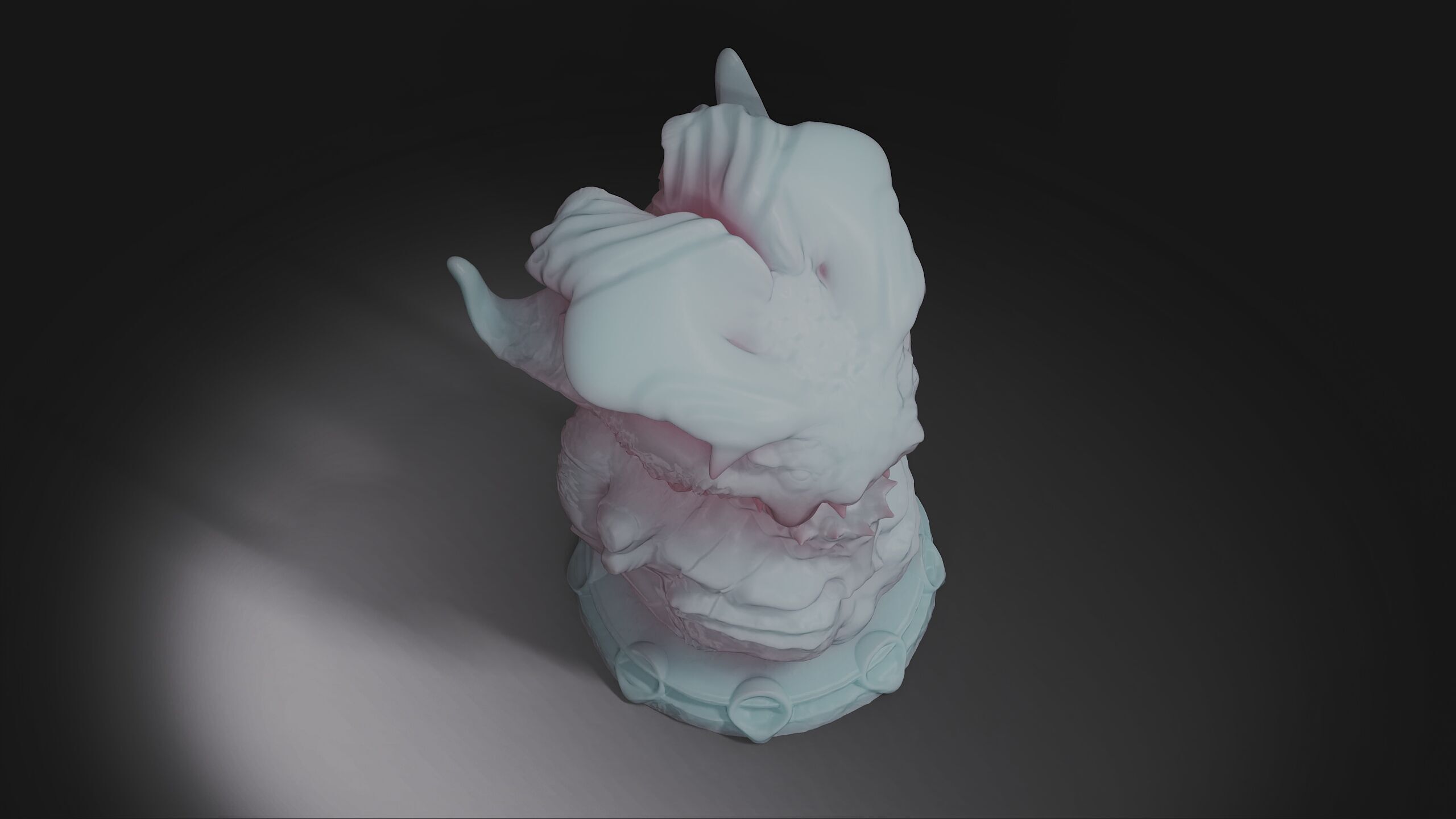 monster bust head cheng lee 3D model_7