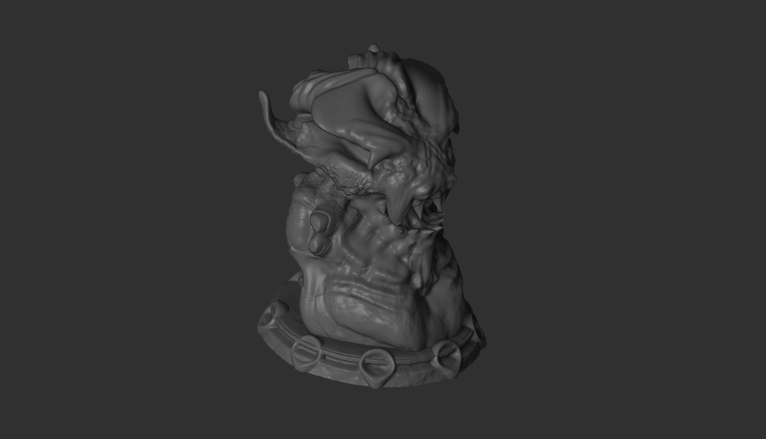 monster bust head cheng lee 3D model_1