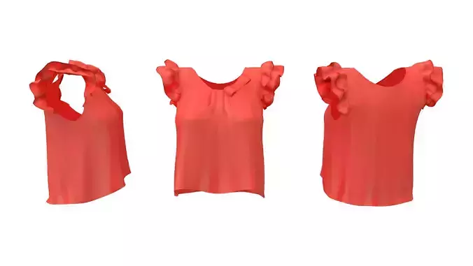 Berry Frill Top Low-poly 3D model