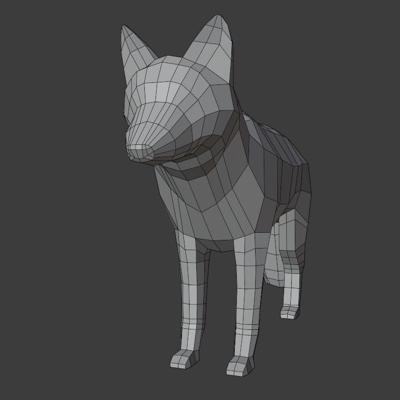 Gray Wolf Low-poly 3D model_15