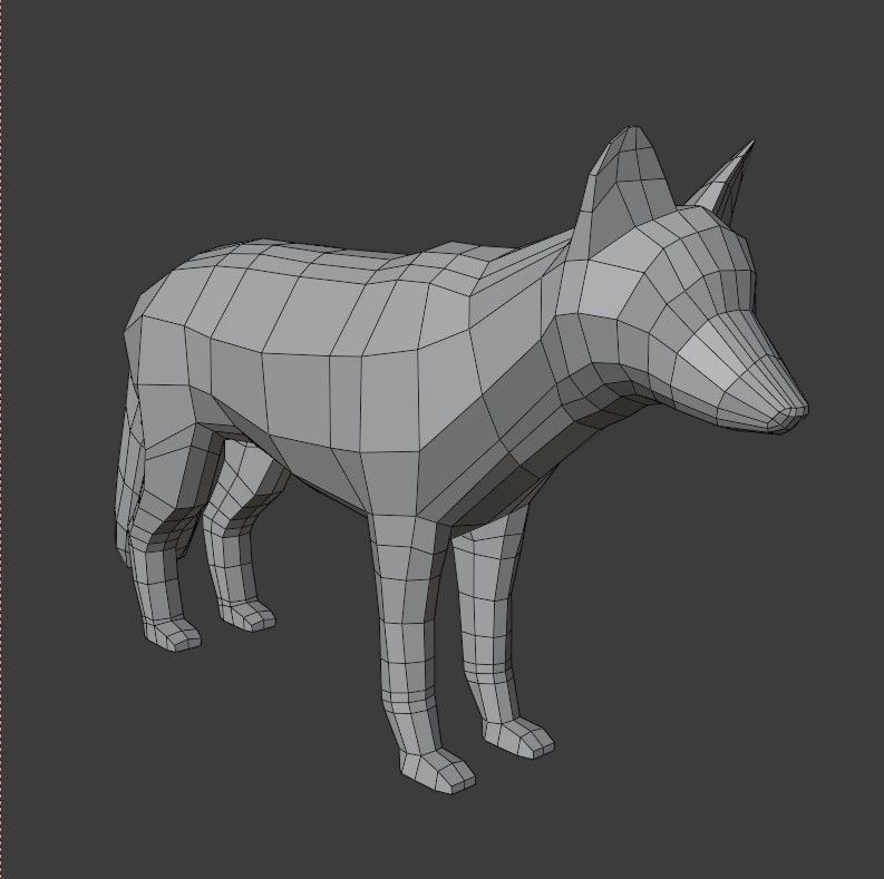 Gray Wolf Low-poly 3D model_11