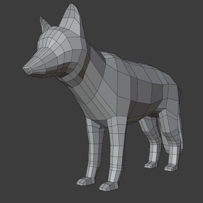 Gray Wolf Low-poly 3D model_18