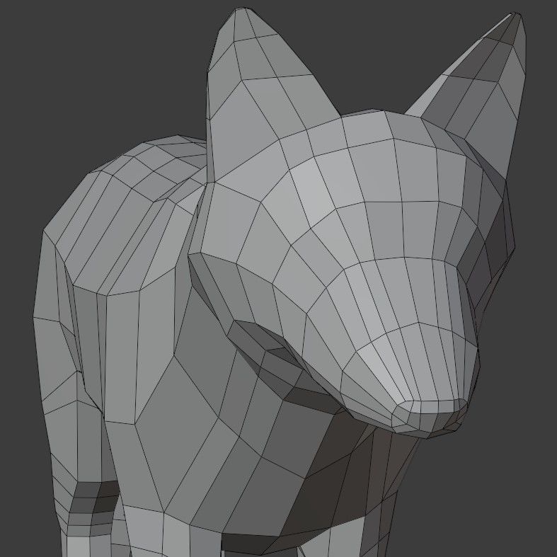 Gray Wolf Low-poly 3D model_20