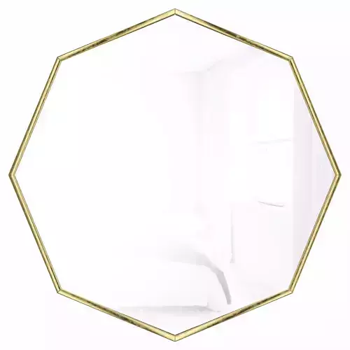 Octagonal mirror in a gold metal frame Morgan
