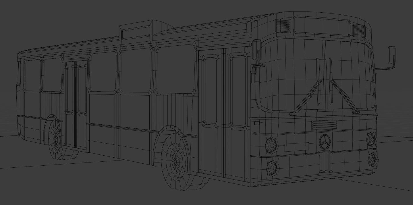 Autobus Mercedes-Benz 0305 Low-poly 3D model_9