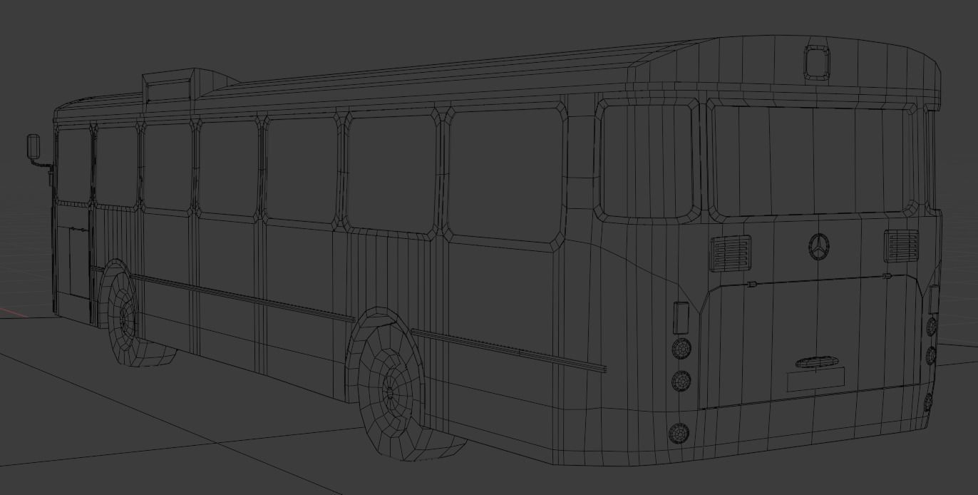 Autobus Mercedes-Benz 0305 Low-poly 3D model_8
