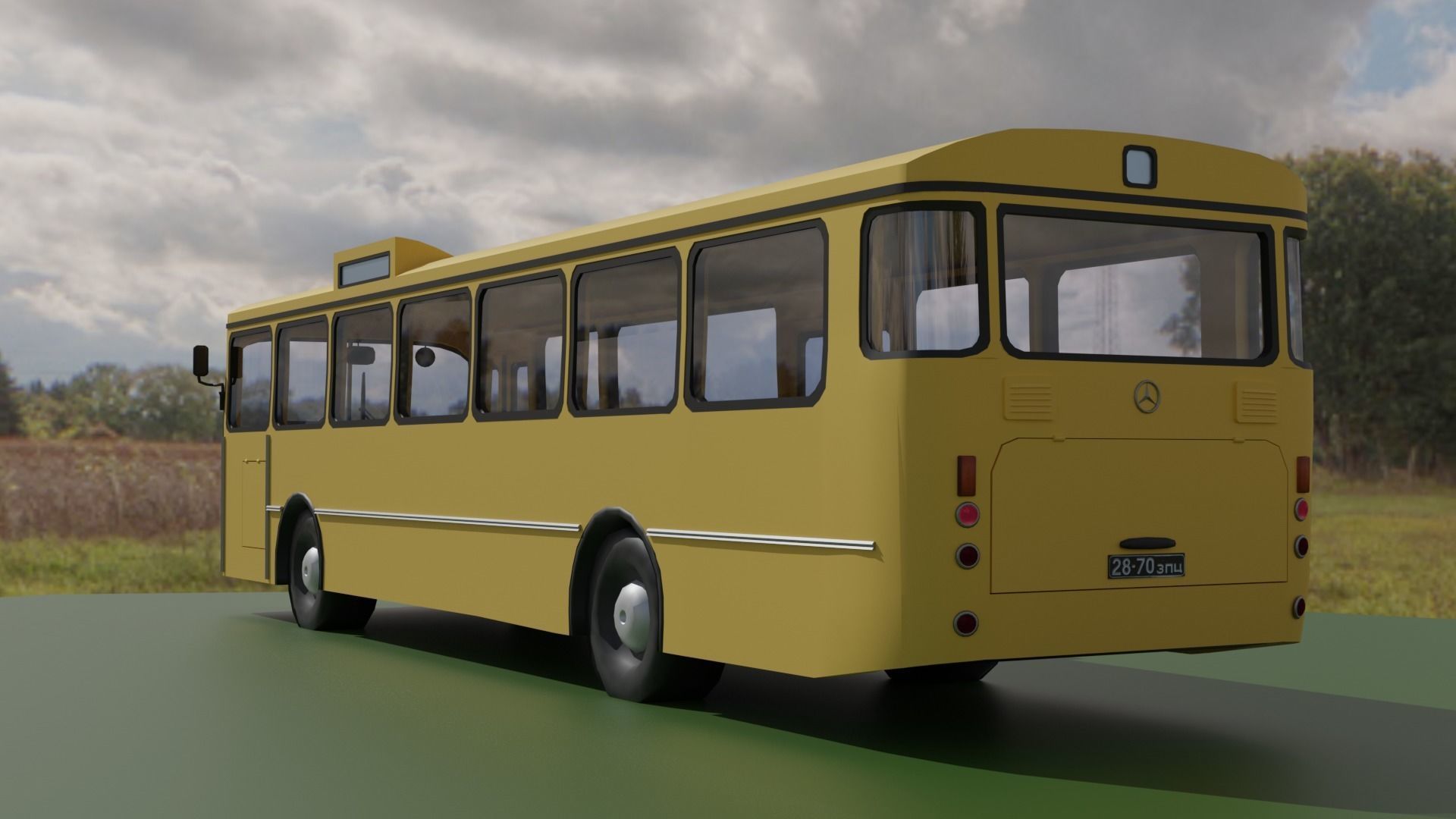 Autobus Mercedes-Benz 0305 Low-poly 3D model_2