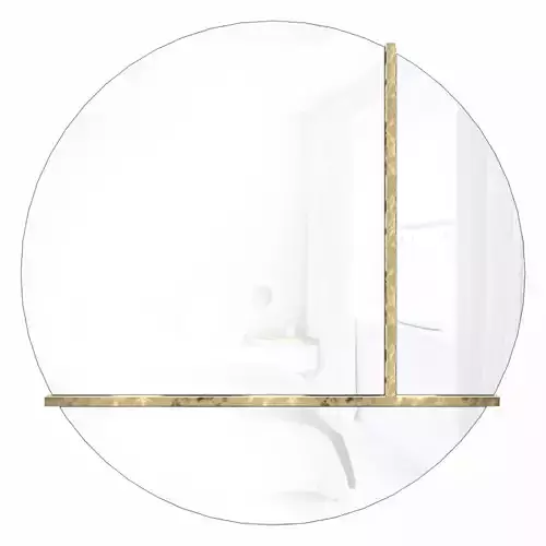 Decorative round mirror with metal inserts KFG096