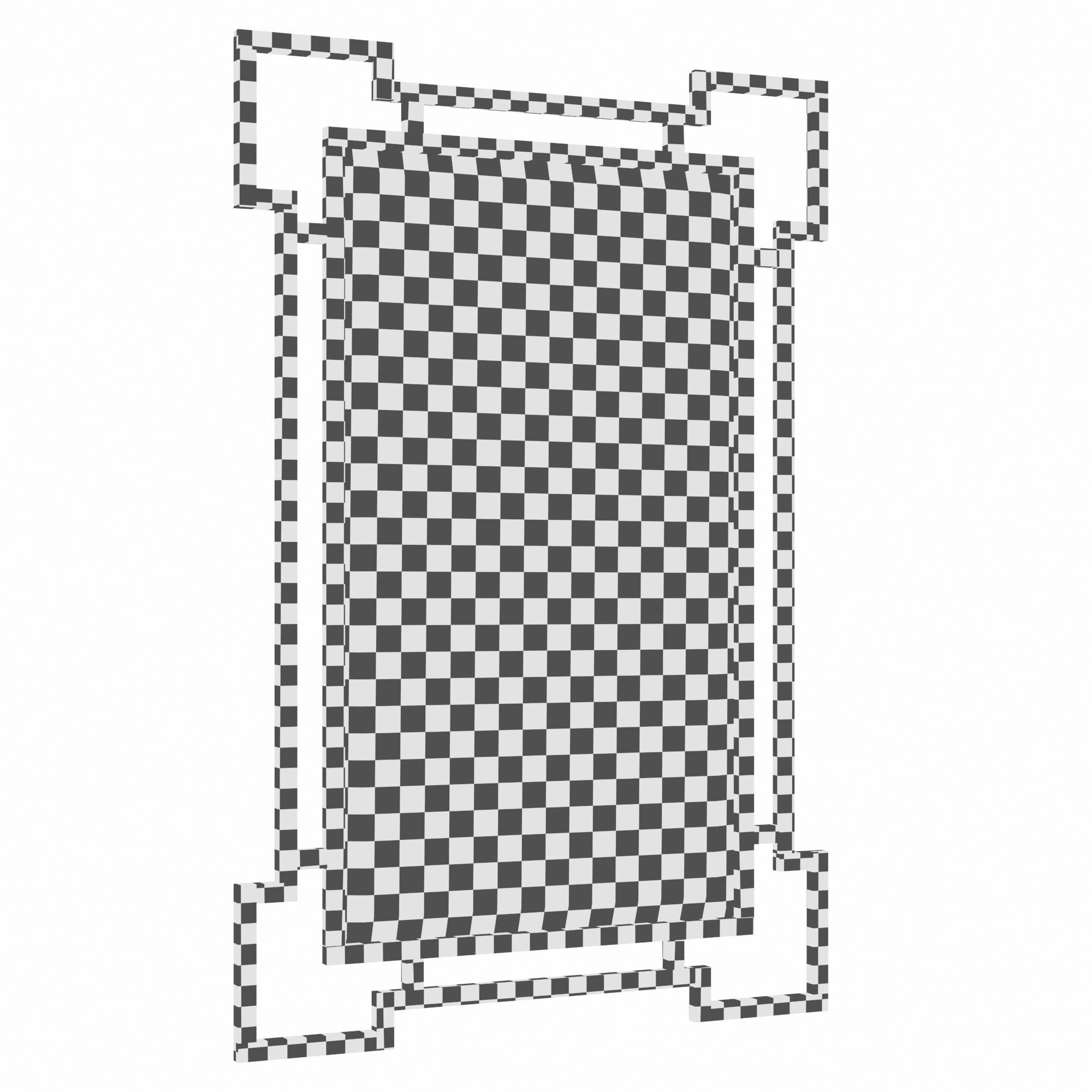 Mirror in a metal frame Kitech 3D model_3