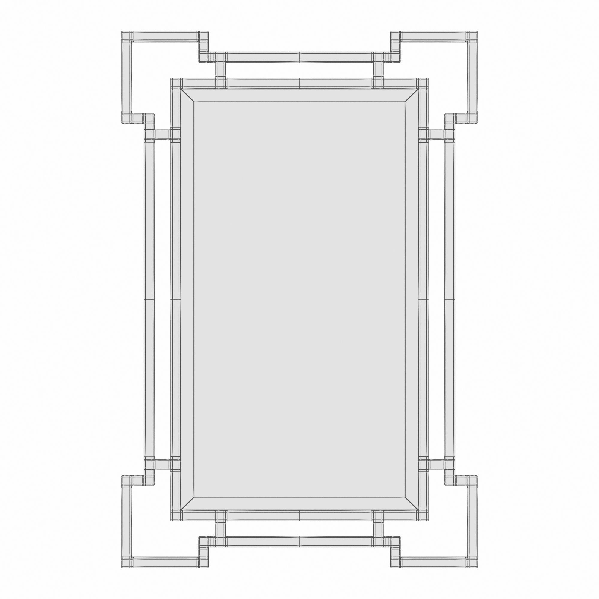 Mirror in a metal frame Kitech 3D model_2