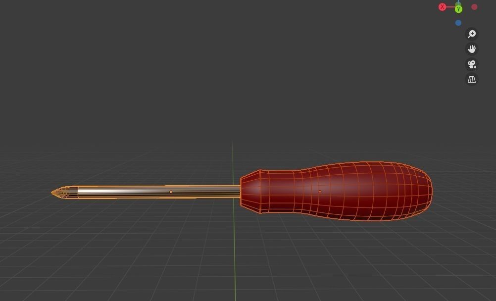 screwdriver - low and high Low-poly 3D model_1
