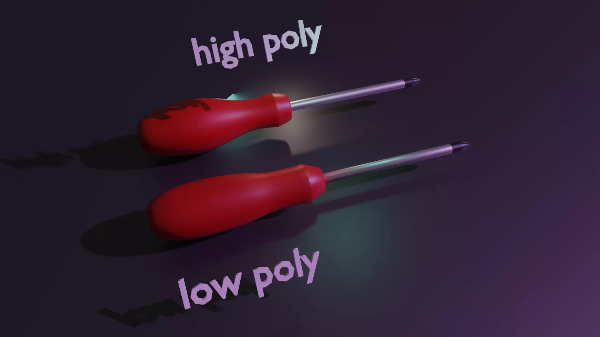 screwdriver - low and high Low-poly 3D model_0