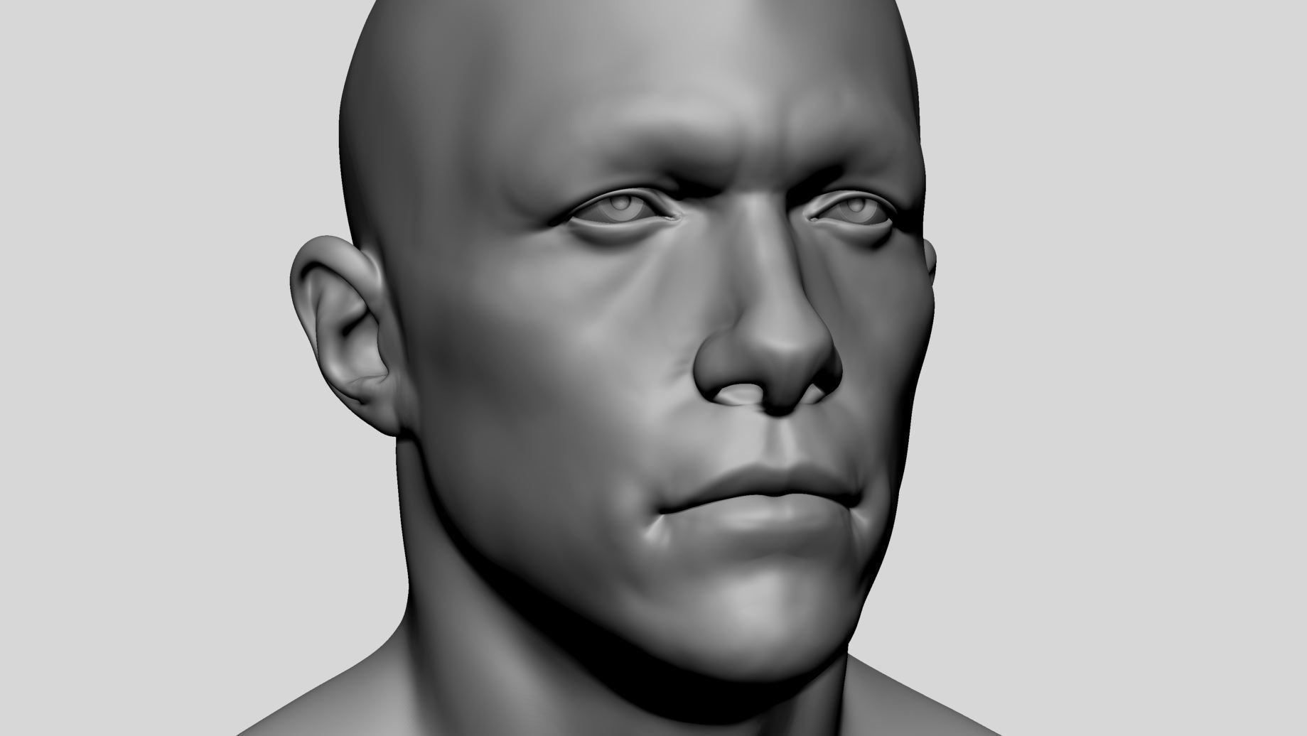 Male Head Basemesh v3 3D model_9