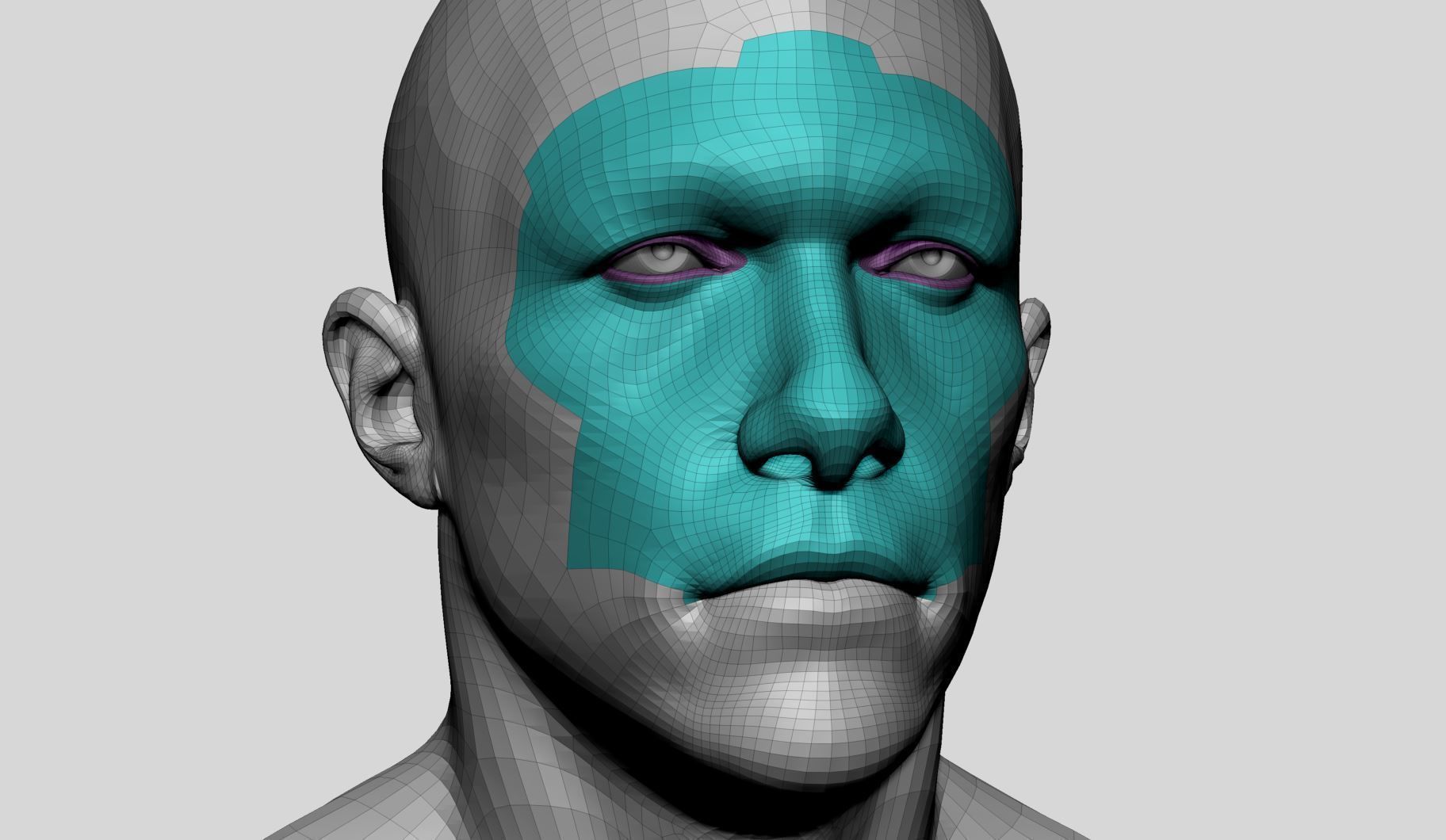 Male Head Basemesh v3 3D model_11
