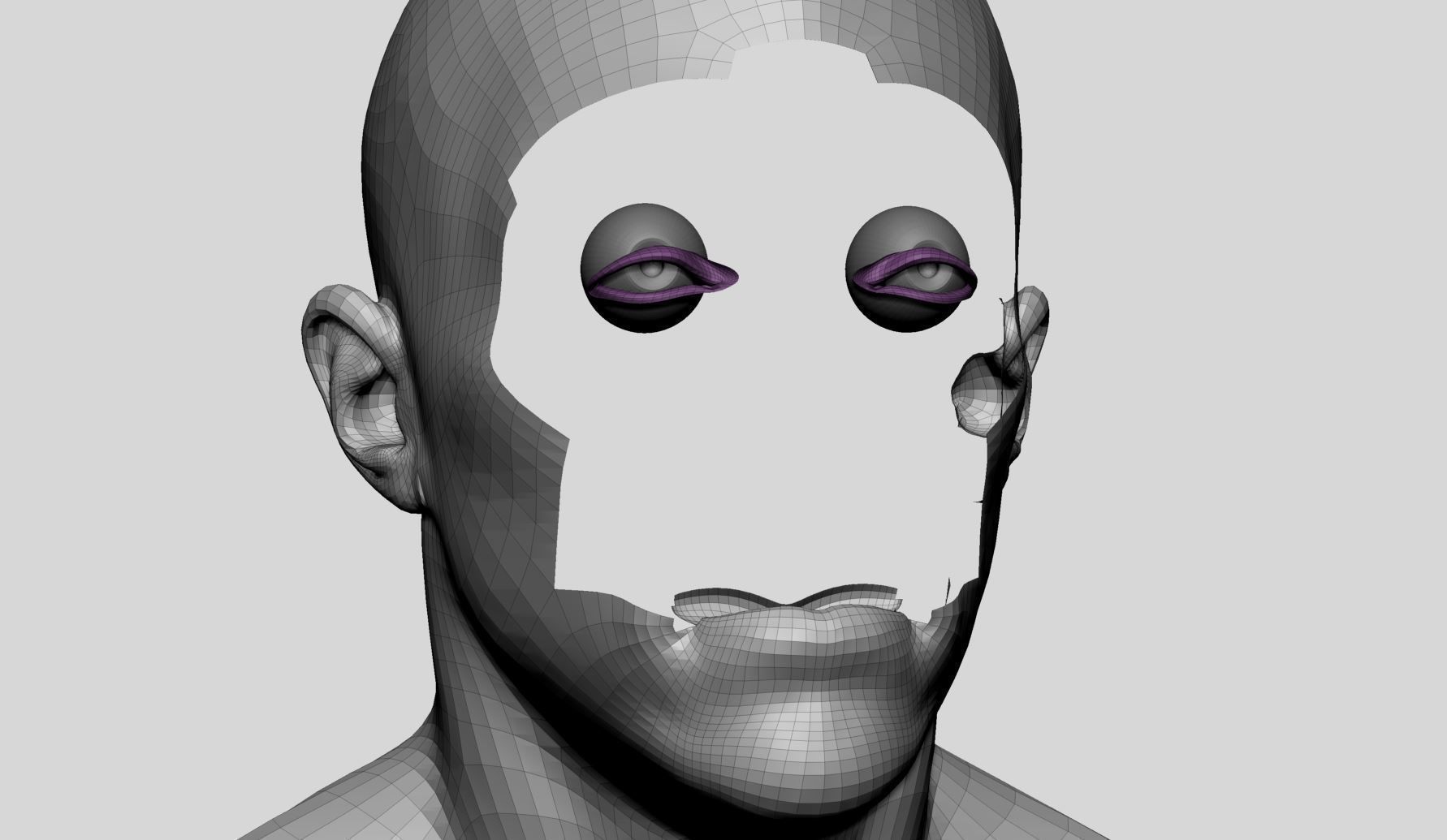 Male Head Basemesh v3 3D model_13