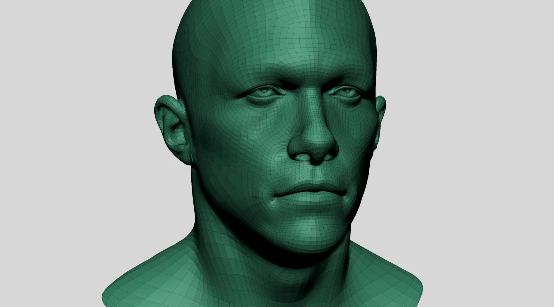 Male Head Basemesh v3 3D model_14